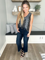 Coming In Hot  -  Cropped Wide Leg Jeans