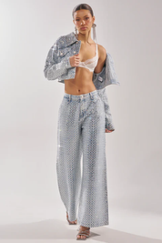 Pick N Choose Rhinestone Wide Leg Denim
