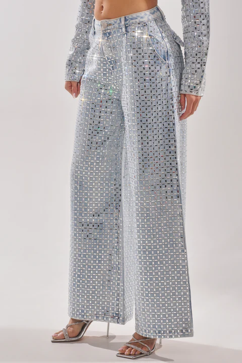 Pick N Choose Rhinestone Wide Leg Denim