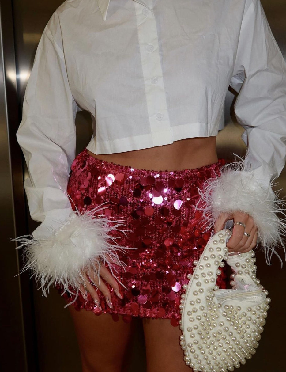 Glamorous Semi-Sheer Body-Hugging Skirt Ensemble