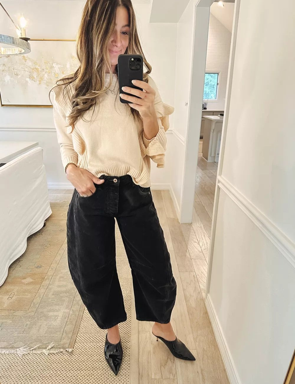 Mid-rise Barrel Jeans